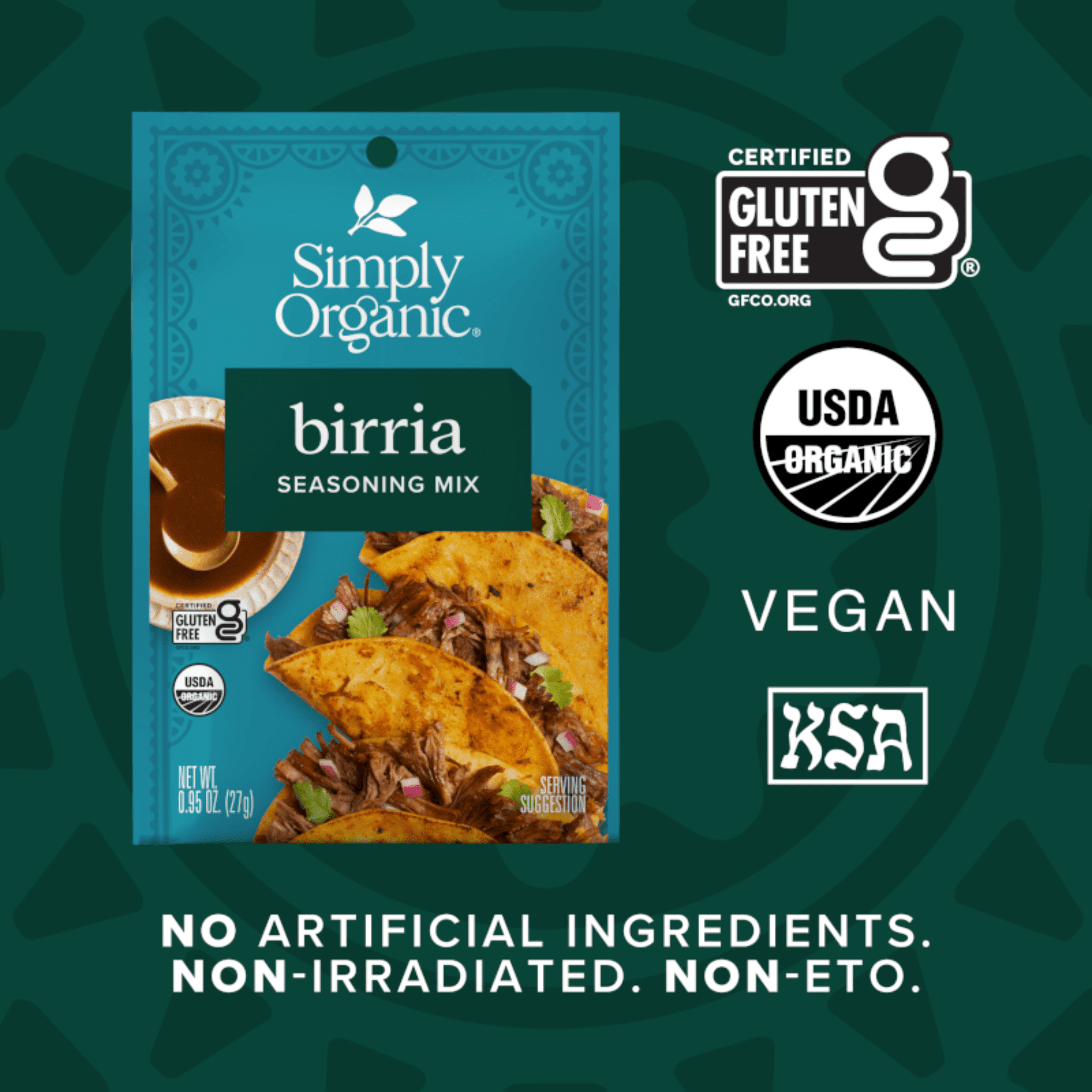 Simply Organic Birria Taco Seasoning Mix, 0.95 oz Packet