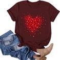 thumbnail image 4 of Aloohaidyvio Womens Lover Heart Graphic Shirt Valentines Day Funny Couple Matching Casual Short Sleeve Gift Tee Tops, 4 of 5