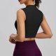 thumbnail image 5 of Basic White Tank Top Mujeres de Cuello Alto de Malla de Doble Cara Que Absorbe Golpes Yoga Top, Body Shaping Tank Tops para Mujeres con Taza Fija, 5 of 7