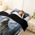 thumbnail image 3 of Manfei Rustic Wolf Twin Comforter Sets,Snowy Mountain Print Bedding Set,White,Black Reversible,2 Pieces,1 Comforter and 1 Pillowcase, 3 of 7