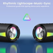 Portable Bluetooth Speaker, Bluetooth 5.4 Wireless Speaker, IPX7 Waterproof, 30W Loud Deep Bass with 20H Palytime, 7 Color RGB Lights, TWS Pairing for Home/Party/Outdoor, Gift