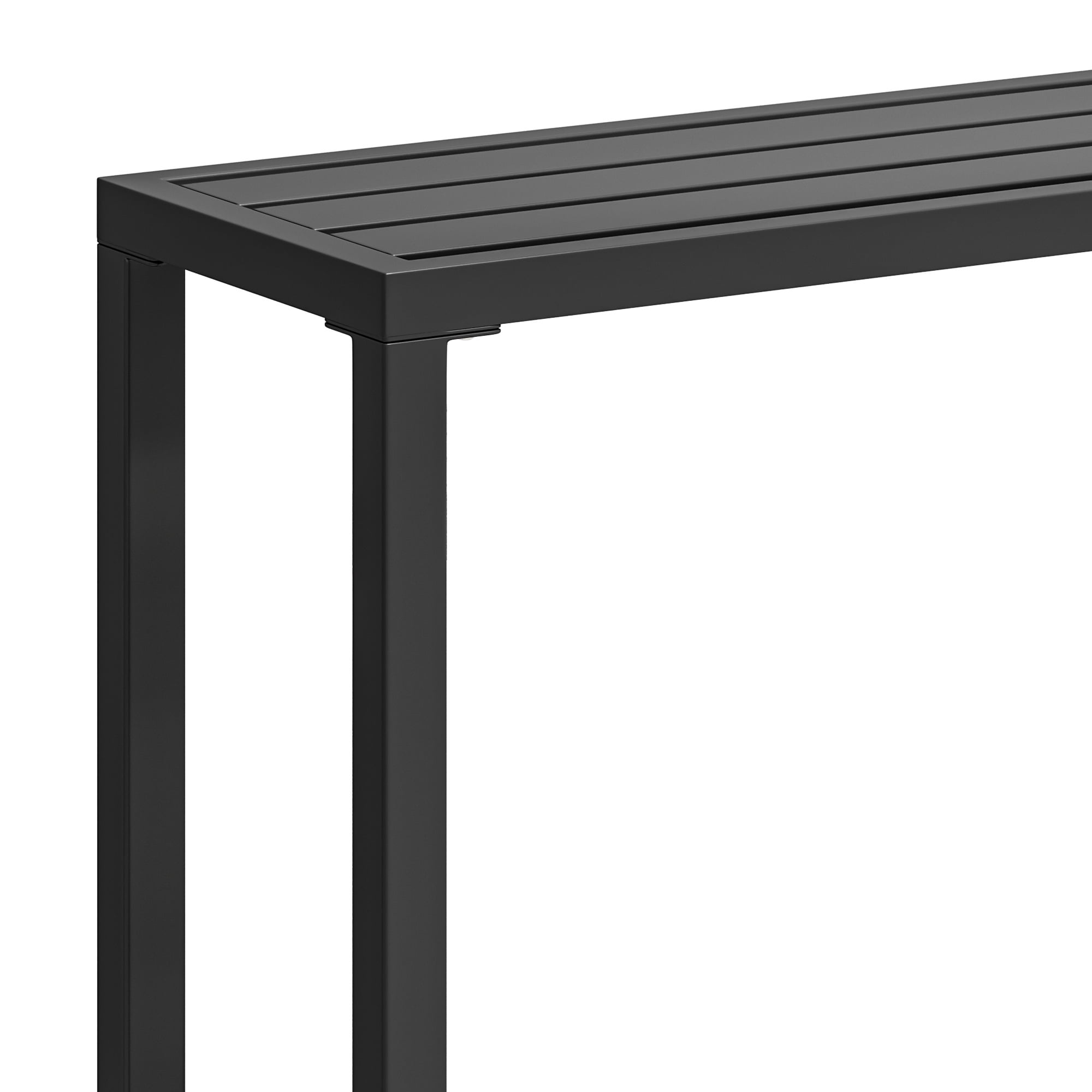 Uforic 55 Inch Outdoor Bar Table, Rectangle Narrow Counter Height Patio Table, Suitable for Balcony Patio Garden Yard Poolside, Black
