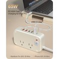 thumbnail image 3 of Power Strip KWRNVO 7 en 1 PD GaN de 65 W con 3 USB-C y 2 USB-A de 2500 W, 3 of 7