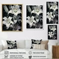 thumbnail image 4 of Designart "Dreamy Serenade: Lilies In Black And White" Lilies Floater Framed Canvas Prints, 4 of 5