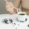 thumbnail image 6 of Balery 6 Pcs Panda Cute Pink Heartsleather Coasters Set, Drink Table Cup Coasters For Living Room Kitchen Coffee Decor, 6 of 9