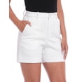 thumbnail image 4 of HDE Women's Twill Chino Shorts 5" Inseam Tailored High Waisted Stretch Short White - S, 4 of 7