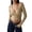 Khaki #25, variant on Women Ballet Wrap Top Cropped V Neck Tie Workout V Neck Slim Fit Shirts Pink 3XL