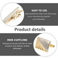 thumbnail image 4 of 1 Set Rhinestone Men Necktie Tie Clip Business Shirts Cufflinks Golden Cufflinks, 4 of 8
