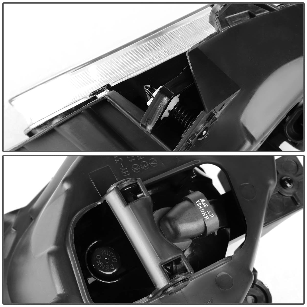 DNA Motoring Chrome Bumper Driving Fog Lights Kit w/Switch Wiring Harness For 10-12 Hyundai Genesis Coupe