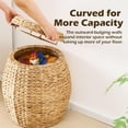 thumbnail image 4 of Casa Pura Furniture Handles Water Hyacinth Storage Basket with Lid, Off-White Handwoven, 4 of 7