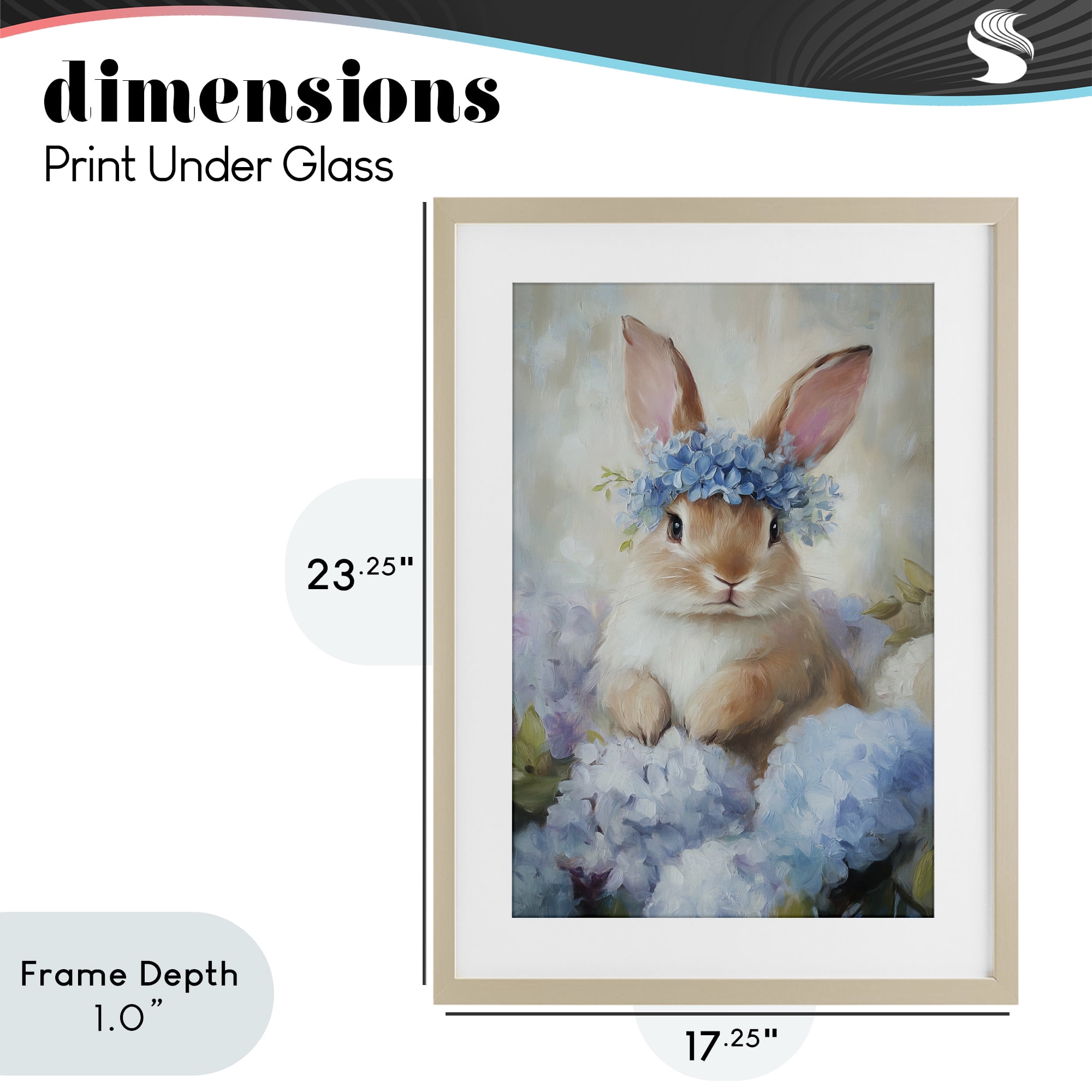 Stupell Industries Bunny In The Blossoms Birch Framed Print Under Glass, design by Tina LeCour