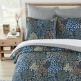 thumbnail image 4 of Levtex Home - English Forest Navy Duvet Cover Set - Full/Queen Duvet Cover (90 x 94in.) + Two Standard Pillow Cases (20 x 26in.) - Leaves - Navy, Green, Teal, Blue, Cream - Rayon/Cotton, 4 of 6