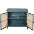 thumbnail image 3 of Sideboard Buffet Cabinet with Rattan Doors Free Standing Accent Storage Cabinet for Kitchen Dining Room Living Room Hallway, Green, 3 of 6