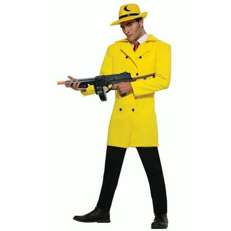 Pop Art Gangster Yellow Suit Blazer Jacket And Fedora Hat Mens Adult Costume