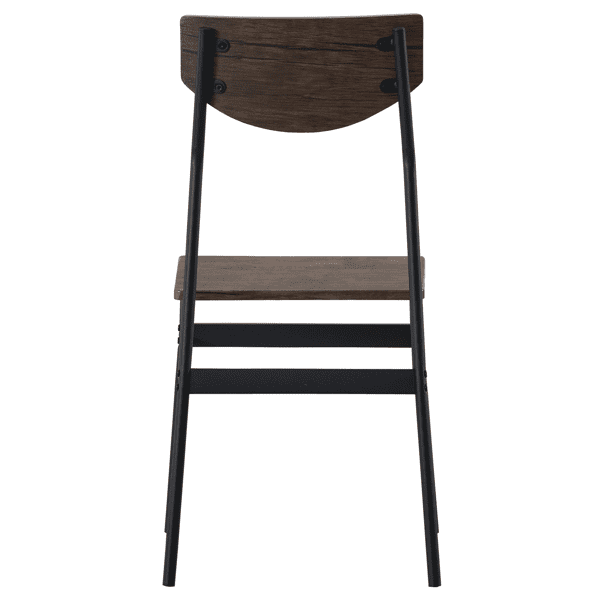 6-Piece Modern Dining Set for Home, Kitchen, Dining Room with Storage Racks, Rectangular Table, Bench, 4 Chairs, Steel Frame - Deep Elm Color