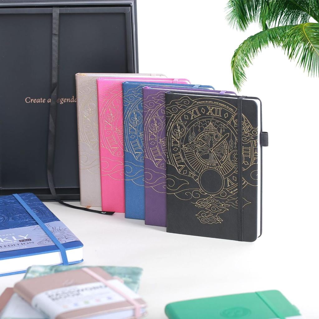 Academic Planner Notepads Leather Notebook Weekly Monthly Planner Appointment Diary Journal Notebook, 120gsm, 200 Page