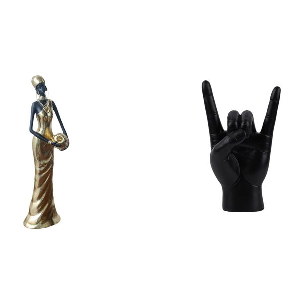Figura de mujer africana,Estatua artesanal de una dama tribal africana,hecha a mano,para cafetería.,Figura femenina artesanal de resina africana,Estatua del gesto de la roca,Figuras de