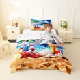 thumbnail image 4 of jejeloiu Summer Cruise Print Twin Comforter Sets,Hawaii Sea Beach Holiday Bedding Set For Boys,Blue Yellow,Polkadot Reversible,2-Piece,1 Comforter and 1 Pillowcase, 4 of 7