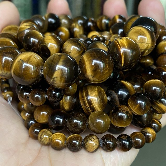 Cuentas de piedra Natural 4 6 8 10mm ojo de tigre Lava amazonita turquesas ágatas jaspes cuentas para fabricación de joyería DIY pulsera collar Dengxun unisex