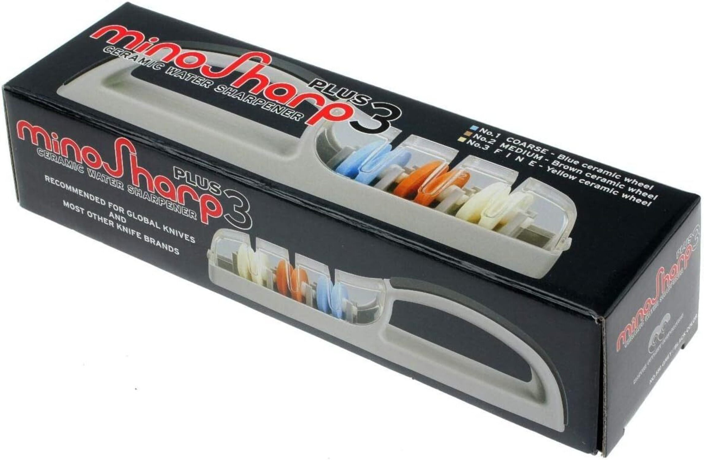 Global Minosharp 3 Stage Knife Sharpener, Grey/Black