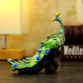 thumbnail image 3 of Resin Peacock Figurine Creative Crafts Peacock Statue Home Desktop Ornament Plant Decors, 3 of 5