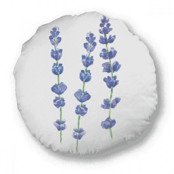 Blue Lavender Flower Round Throw Pillow Home Decoration Cushion