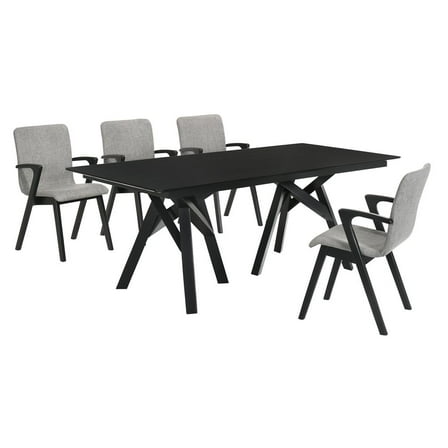 Cortina Varde 5 Piece Black Dining Set
