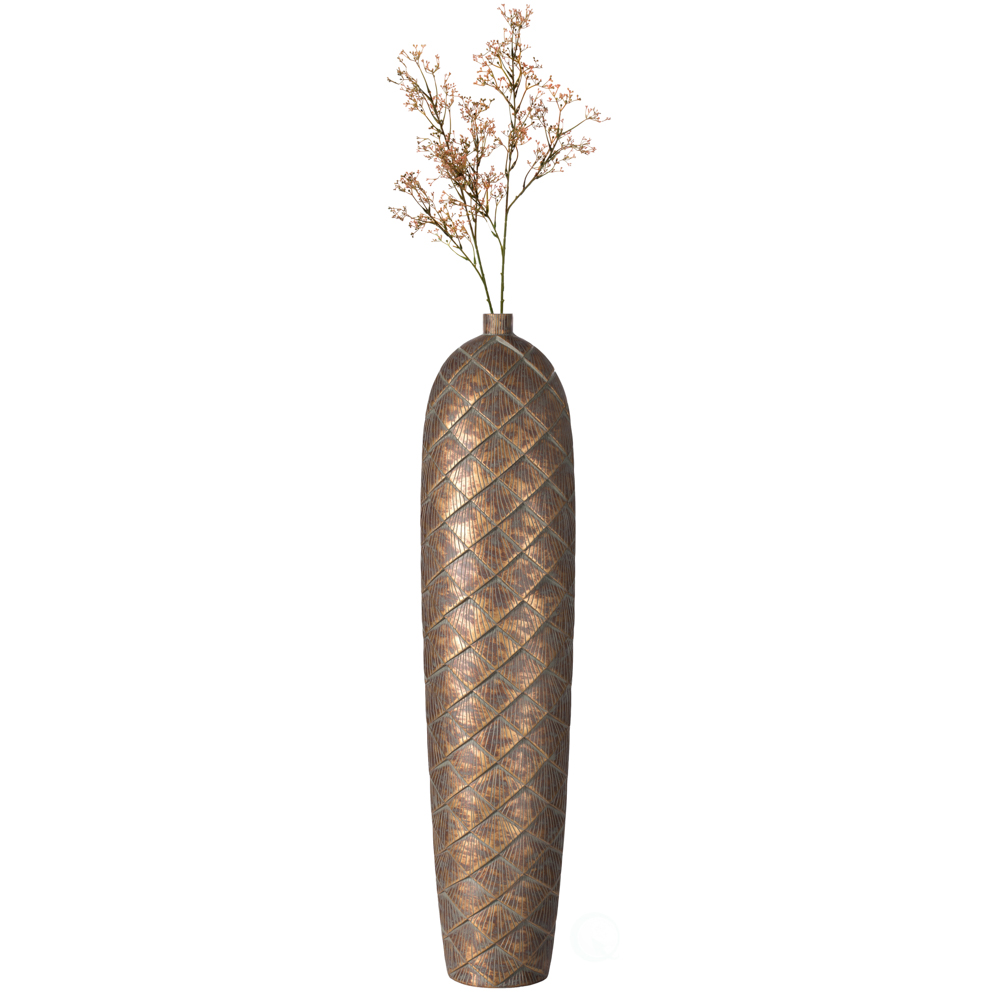 Tall Cylinder Antique Style Designed Floor Vase for Entryway Dining or Living Room, Ceramic