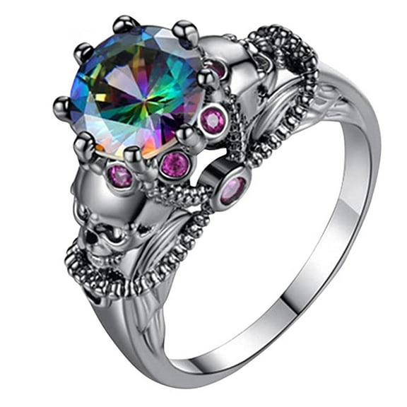 2.70 Ct Diamond & Emerald Shaped Garnet Engagement/Wedding Ring - 10K Gold