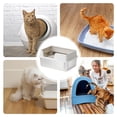 thumbnail image 3 of Large Stainless Steel Cat Litter Box with High Rim, Open Top Metal Litter Tray for Mess Control,Deep Pet Potty, Easy to Clean, Practical Easter Decorations for Pet Home, White, 3 of 3
