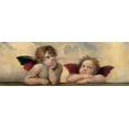 thumbnail image 2 of Sanzio, Raffaello 14x7 White Modern Wood Framed Museum Art Print Titled - Angeli - Madonna Sistina, 2 of 4