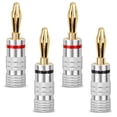 thumbnail image 1 of Nakamichi Excel Series Conector tipo banana chapado en oro de 24 quilates, calibre 12 AWG - 18 AWG, tamaño 4 mm, para altavoces, amplificador, receptor AV Hi-Fi, estéreo, cine en casa, cable de, 1 of 7