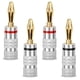thumbnail image 1 of Conector tipo banana chapado en oro de 24 k de la serie Nakamichi Excel, calibre 12 AWG - 18 AWG, 4 mm, para altavoces, amplificadores, receptores AV de alta fidelidad, estéreo, cine en, 1 of 7