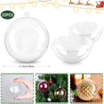 thumbnail image 5 of Paquete de 20 bolas de plástico transparente rellenables para adornos navideños de 3,15''/80 mm para fiestas de Navidad, bodas, fiestas y el hogar, 5 of 5