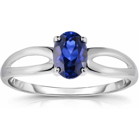Created Sapphire 10kt White Gold Ring
