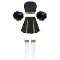 thumbnail image 2 of TiaoBug Girls Cheerleading Uniform Cheer Leader Sleeveless Dress Carnival Performance Outfits A White&Black 10, 2 of 5