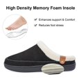 thumbnail image 3 of Needbo Women's Slippers Double-Tone Suede Faux Fur Lining Memory Foam Slip-On House Shoes Indoor Outdoor Black, Size 5-5.5, 3 of 6