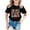 Black, variant on Toddler Girl's Short Sleeve Crew Neck Tops Graphic Print Tee for School Season Casual Top Size 2-3T , White