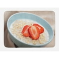 thumbnail image 1 of Oatmeal Bath Mat, Photo of Fresh Strawberries Healthy Food with Milk, Plush Bathroom Decor Mat with Non Slip Backing, 29.5" X 17.5", Multicolor, by Ambesonne, 1 of 2