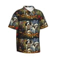 thumbnail image 2 of Daiia Sunflower Field Spotted Dog Hawaiian Shirt for Men Gentle Cotton Regular Short Sleeve Casual-X-Large, 2 of 9