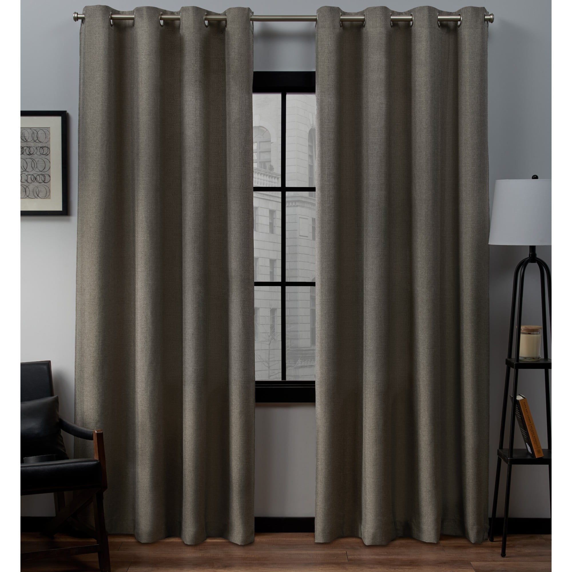 Exclusive Home Curtains Loha Linen Grommet Top Curtain Panel Pair
