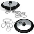 thumbnail image 1 of 2PC Sink Stopper Chrome and Rubber Bath Stopper Great Universal Replacement, 1 of 4