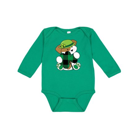 

Inktastic St Patricks Day Irish Buffalo Plaid Puppy Gift Baby Boy or Baby Girl Long Sleeve Bodysuit