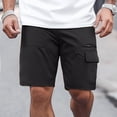 thumbnail image 2 of Pantalones cortos informales elásticos para hombre - Múltiples bolsillos - Spandex, cintura elástica, ropa urbana, tallas S-XXXL, 2 of 7