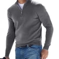 thumbnail image 1 of Mens Half Zip Jumper Micro Fleece Tops Sweater Polo Neck Jump Bfi, 1 of 1