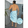 thumbnail image 2 of LA LEELA Men's Sarong Beach Cotton Linen Effect Pareo Sulu Beachwear Casual Wrap Swimwear For Men One Size Blue, Palm Tree Vacation, 2 of 5