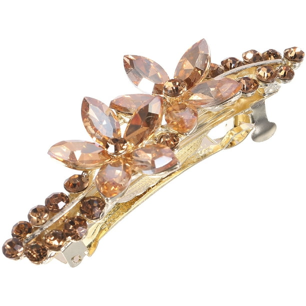 Pinza para el pelo para mujer, horquilla con flores, pinza para el pelo con diamantes de imitación para niña, accesorio para el cabello, herramienta para peinar el cabello