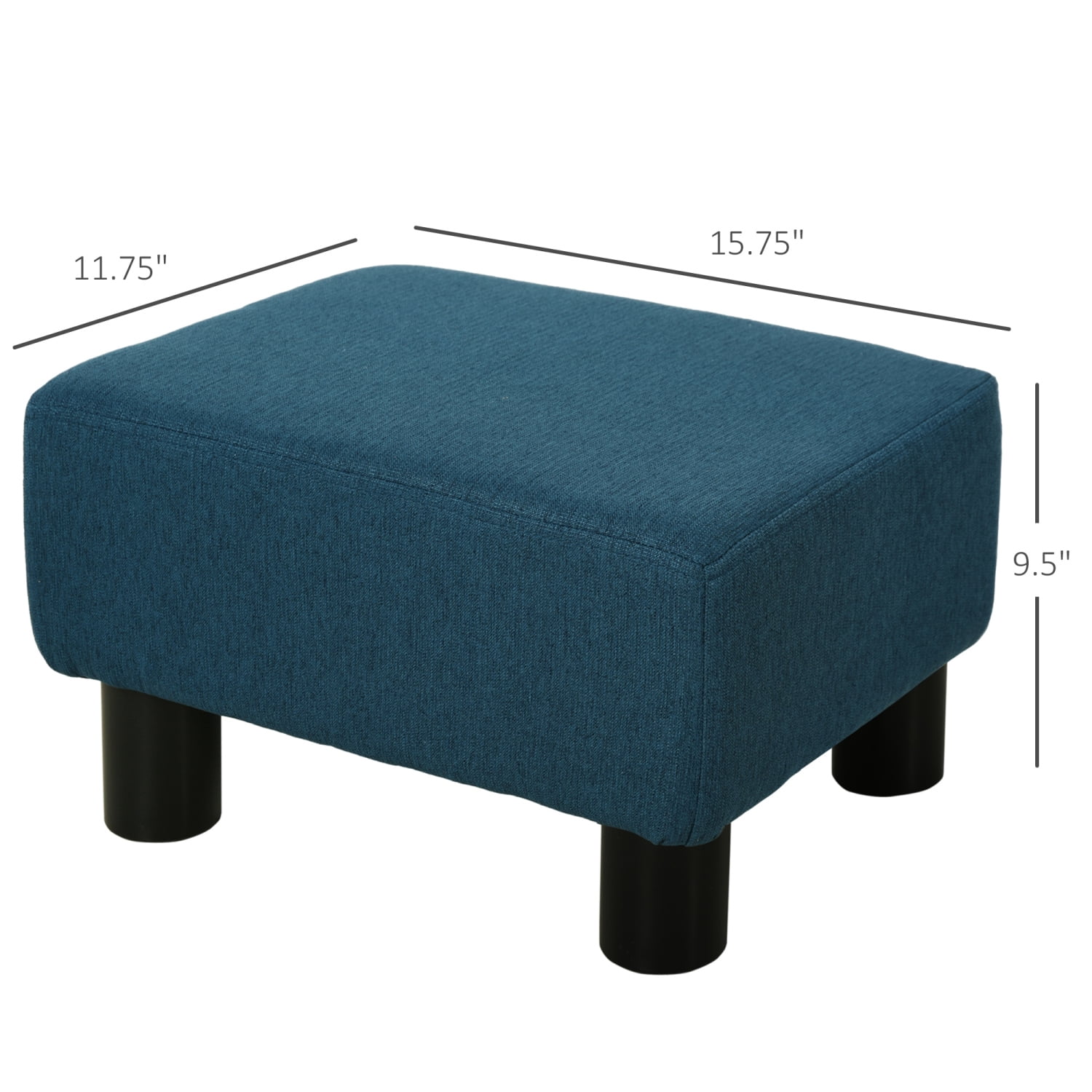 Cube Ottoman Footrest & Extra Seat Linen Upholstery, Modern Style Living Room, Bedroom & Entryway