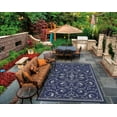 thumbnail image 2 of Couristan 15836500510092T 5 ft. 10 in. x 9 ft. 2 in. Recife Veranda Power Loomed Rectangle Area Rug - Ivory & Indigo, 2 of 3