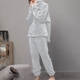 thumbnail image 5 of UAMVSH Womens Warm Fleece Pajamas Sets Sherpa Pullover Tops Pants Loose Fit Loungewear Outfits Comfy Plush Sleepwear Winter Clothes(MediumGray), 5 of 7